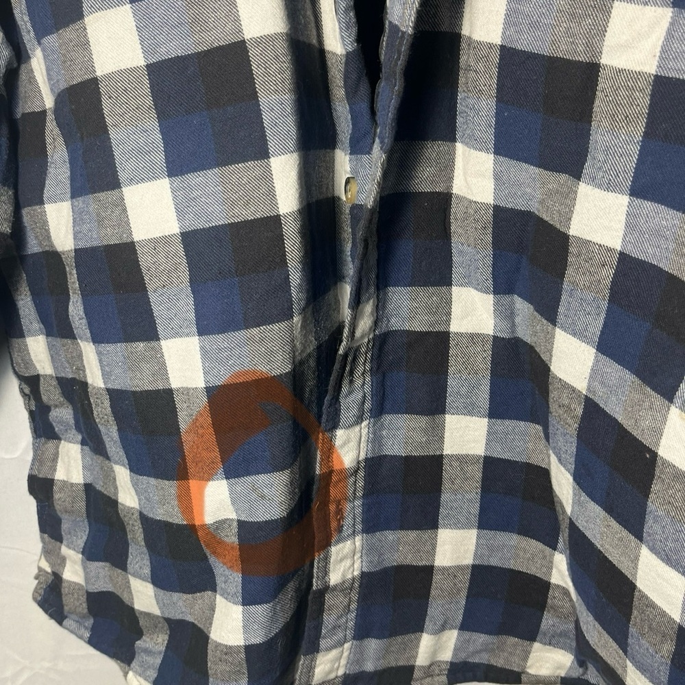 Wrangler Authentics Navy and White Heavy Weight Quilted Flannel - Picture 7 of 9
